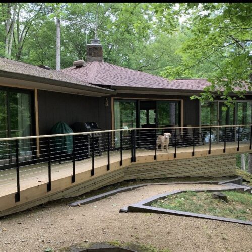 Custom deck cable railing