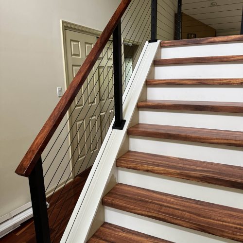 Double Angled Cable Rail Stair Posts